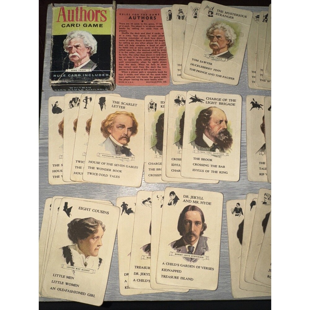 Vintage Whitman Authors Card Game Mark Twain